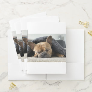 french bulldog under blanket pocket folder