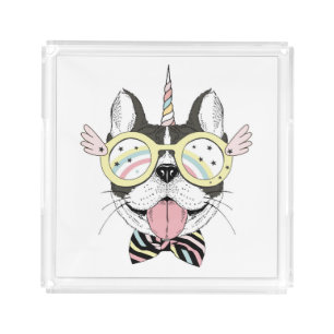 French Bulldog Unicorn Acrylic Tray
