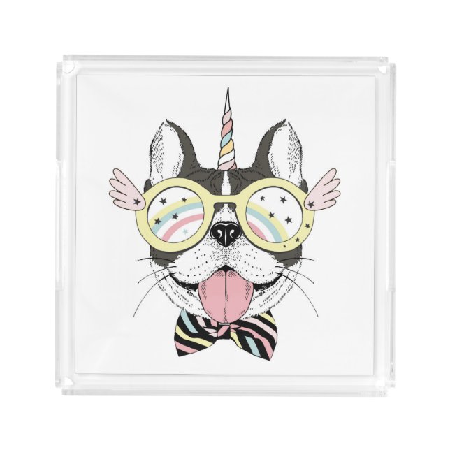 French Bulldog Unicorn Acrylic Tray (Front)