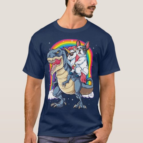 French Bulldog Unicorn Dinosaur T rex  Girls T_Shirt