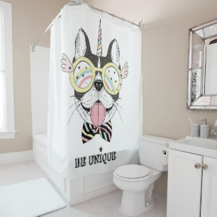 French Bulldog Unicorn Shower Curtain