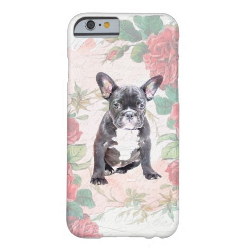 French Bulldog valentine roses iphone case