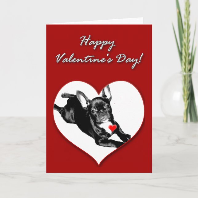 French Bulldog Valentines Day Card (Front)
