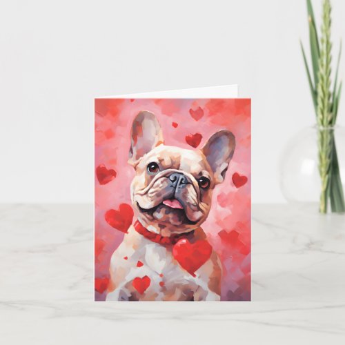 French Bulldog Valentines day Card