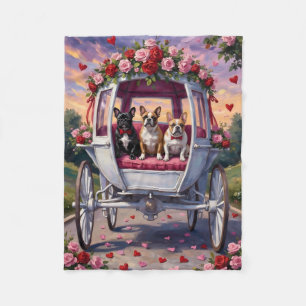 French Bulldog Valentine's Day Fleece Blanket