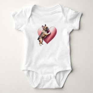 French Bulldog Valentine's Day French Bulldog Baby Bodysuit