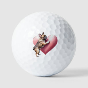 French Bulldog Valentine's Day French Bulldog Golf Balls