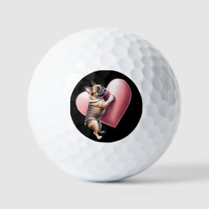 French Bulldog Valentine's Day French Bulldog Golf Balls