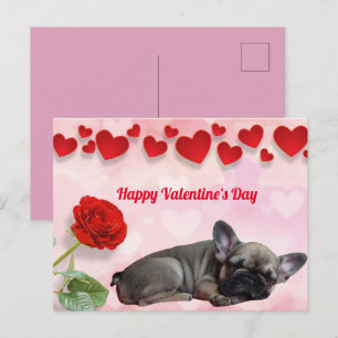 French Bulldog Valentine's Day French Bulldog Postcard