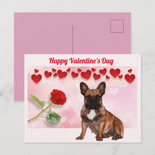 French Bulldog Valentine's Day French Bulldog Postcard