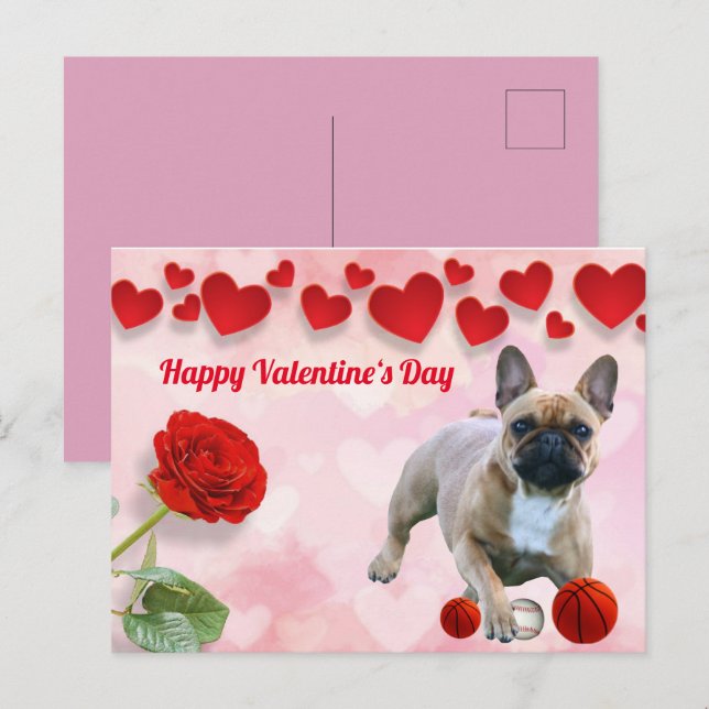 French Bulldog Valentine's Day French Bulldog Postcard (Front/Back)