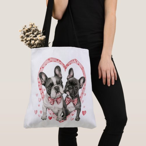 French Bulldog Valentines Day Frenchie Dog Mom    Tote Bag