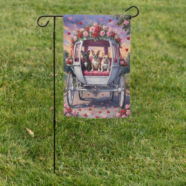 French Bulldog Valentine's Day  Garden Flag (In SItu)