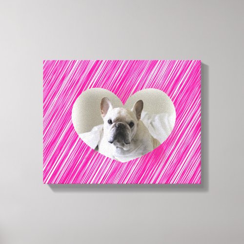 French Bulldog Valentines Day Heart Canvas Print