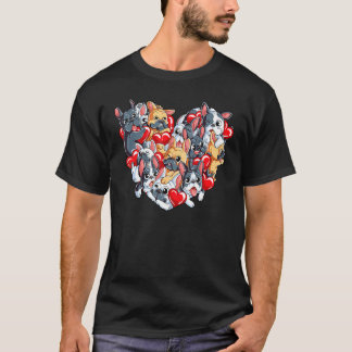 French Bulldog Valentines Day Heart Dog Boys Men T-Shirt