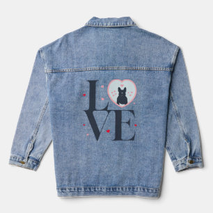 French Bulldog Valentines Day Heart Funny frenchie Denim Jacket