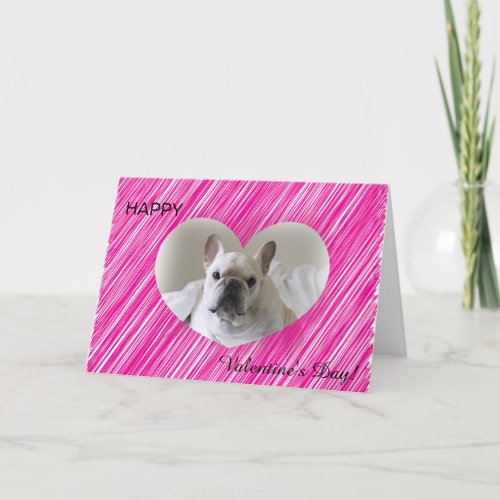 French Bulldog Valentines Day Heart Greeting Holiday Card