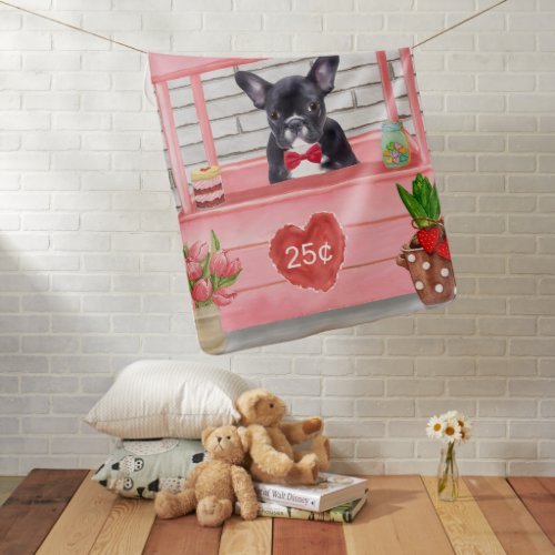 French Bulldog Valentines Day Kissing Booth Baby Blanket