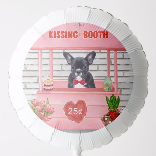 French Bulldog Valentines Day Kissing Booth Balloon