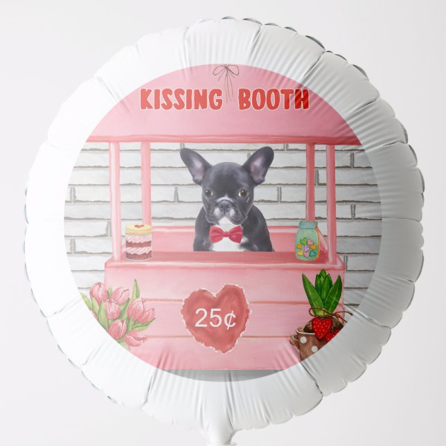 French Bulldog Valentine's Day Kissing Booth Balloon (Front)
