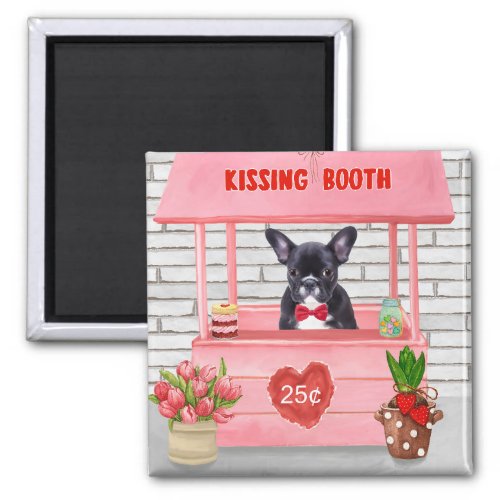 French Bulldog Valentines Day Kissing Booth Magnet