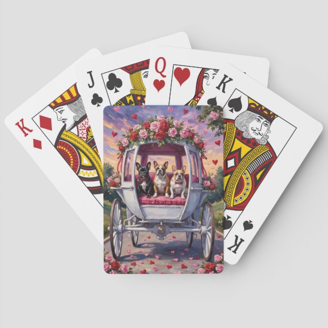 French Bulldog Valentine's Day  Poker Cards (Back)