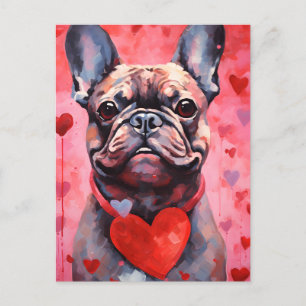 French Bulldog Valentines day Postcard