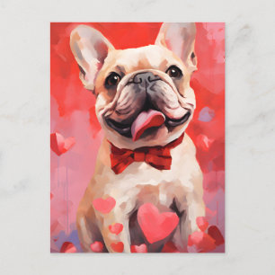 French Bulldog Valentines day Postcard
