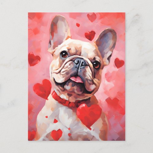 French Bulldog Valentines day Postcard