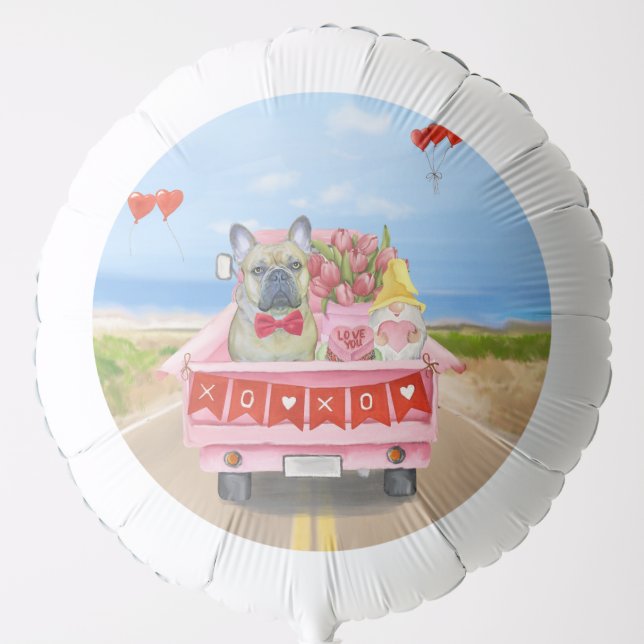 French Bulldog Valentine's Day Truck Balloon (Front)
