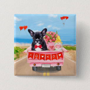 French Bulldog Valentine's Day Truck Button
