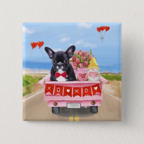 French Bulldog Valentines Day Truck Button