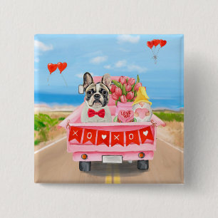 French Bulldog Valentine's Day Truck Button