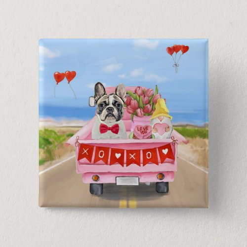 French Bulldog Valentines Day Truck Button