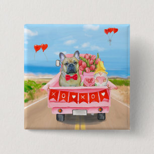 French Bulldog Valentine's Day Truck Button