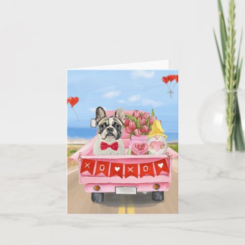 French Bulldog Valentines Day Truck Card
