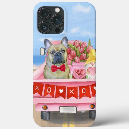French Bulldog Valentines Day Truck iPhone 13 Pro Max Case