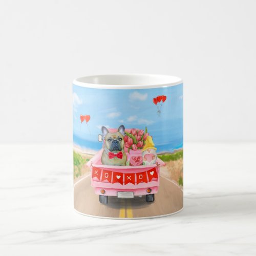 French Bulldog Valentines Day Truck Coffee Mug