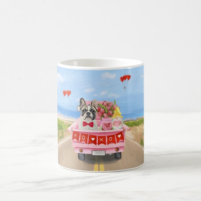 French Bulldog Valentine's Day Truck Coffee Mug (Center)