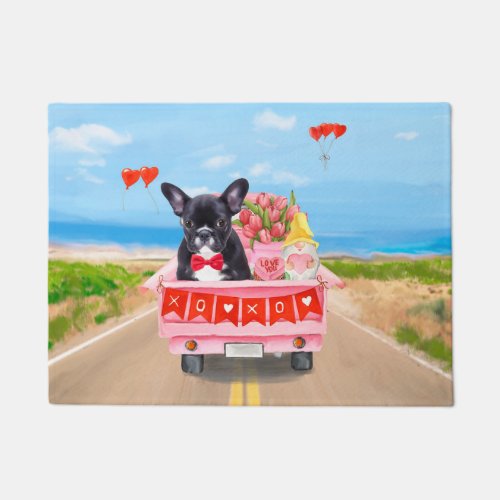 French Bulldog Valentines Day Truck Doormat
