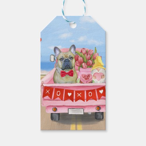 French Bulldog Valentines Day Truck Gift Tags