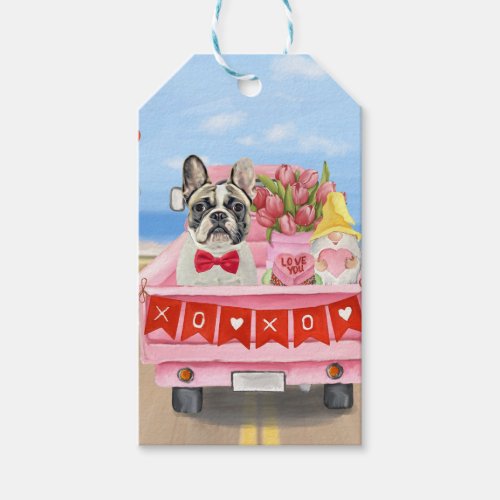 French Bulldog Valentines Day Truck Gift Tags