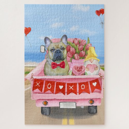 French Bulldog Valentines Day Truck Jigsaw Puzzle