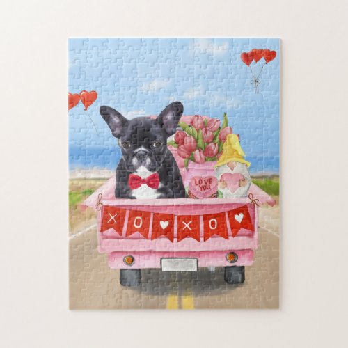 French Bulldog Valentines Day Truck Jigsaw Puzzle