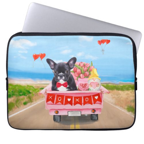 French Bulldog Valentines Day Truck Laptop Sleeve