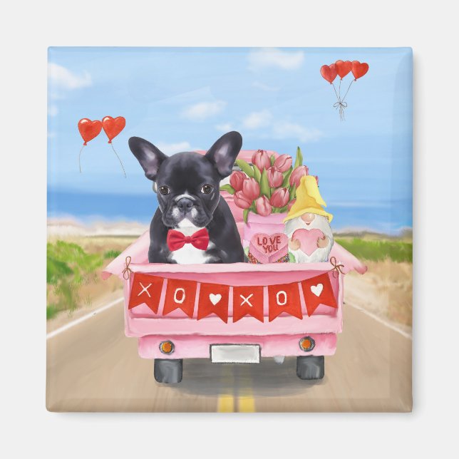 French Bulldog Valentine's Day Truck Magnet (Front)