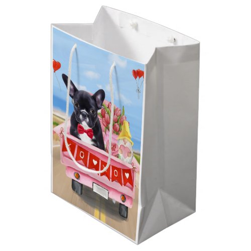 French Bulldog Valentines Day Truck Medium Gift Bag