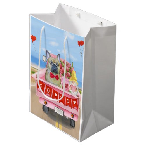 French Bulldog Valentines Day Truck Medium Gift Bag