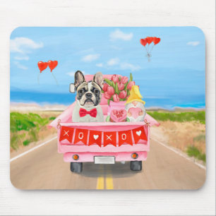 French Bulldog Valentine's Day Truck Mouse Pad