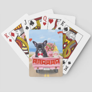 French Bulldog Valentine's Day Truck Poker Cards